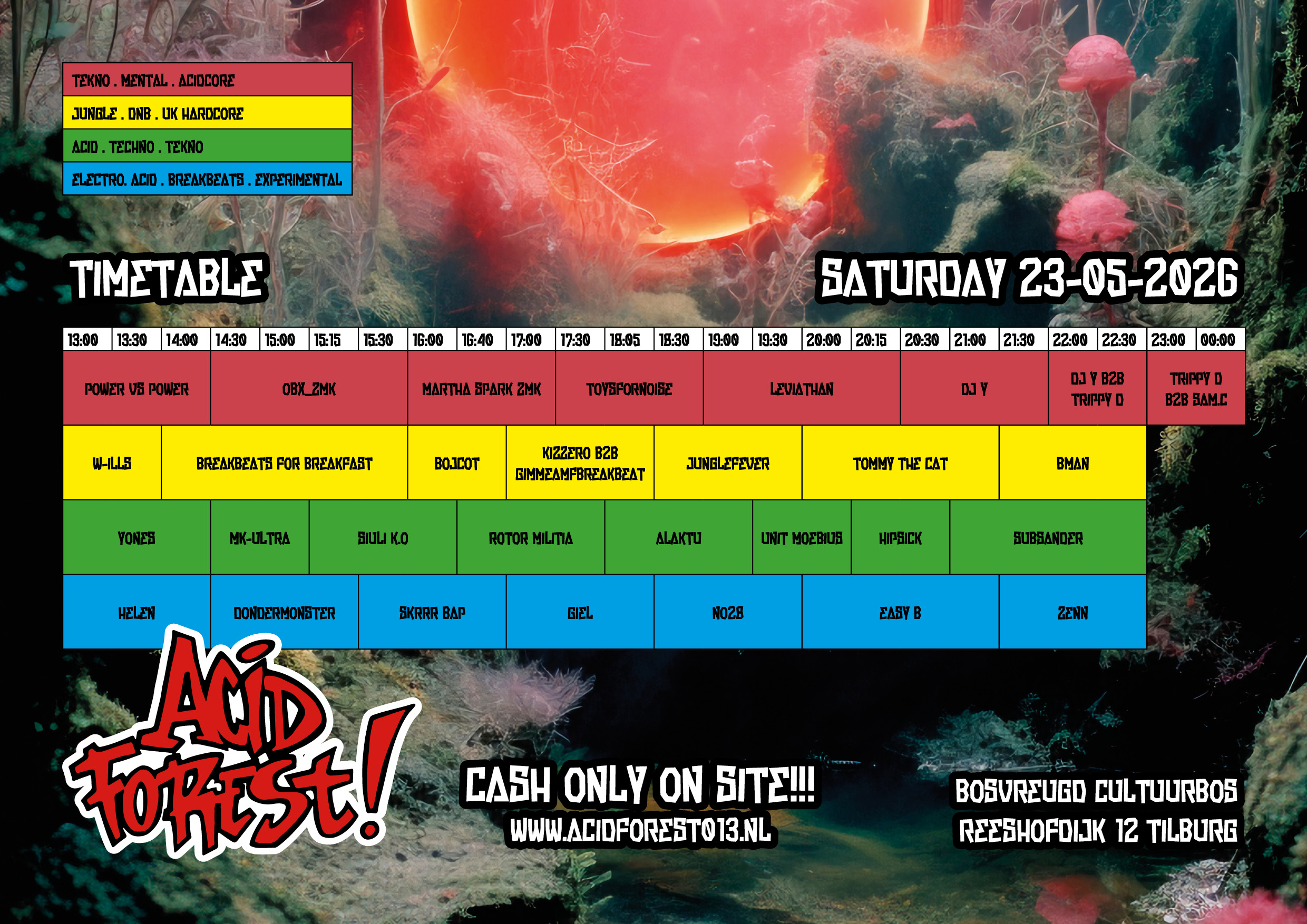 TIMETABLE ACID FOREST 2026